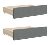 vidaXL Cajones de cama 2 uds – Madera de ingeniería y tela gris oscuro con ruedas
