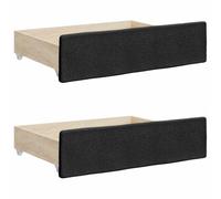 vidaXL Cajones de cama 2 uds madera de ingeniería y tela negro