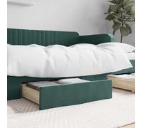 vidaXL Cajones de cama 2 uds madera ingeniería terciopelo verde oscuro