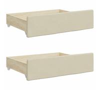vidaXL Cajones de cama – 2 uds, ruedas, madera de ingeniería y cuero sintético – crema