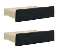 vidaXL Cajones de Cama 2 uds, Muebles con Ruedas, Cajones de Almacenaje, Accesorios para Dormitorio, Madera de Ingeniería y Cuero Sintético Negro