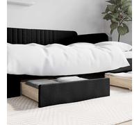 vidaXL Cajones de cama 2 uds madera ingeniería y cuero sintético negro