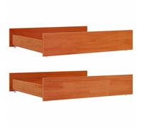 vidaXL Cajones de Cama 2 uds Madera Maciza de Pino marrón Cera