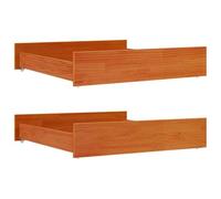 vidaXL Cajones de Cama 2 uds Madera Maciza de Pino marrón Cera