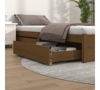 vidaXL Cajones de cama 2 unidades madera maciza de pino marrón miel