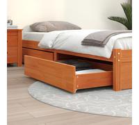 vidaXL Cajones de cama 4 uds madera maciza de pino marrón cera