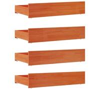 vidaXL Cajones de cama 4 uds madera maciza de pino marrón cera