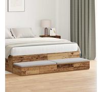 vidaXL Cajones de cama con cajón Madera vieja 160 x 36,5 x 16,5 cm