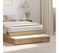 vidaXL Cajones de cama con cajón Roble artesanal 120 x 36,5 x 16,5 cm