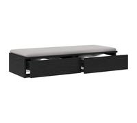 vidaXL Cajones de Cama con cajón Roble Negro 100 x 36,5 x 16,5 cm, Amplio Almacenamiento, decoración Minimalista, Unidad Moderna para el Dormitorio, cajón con función Push-to-Open