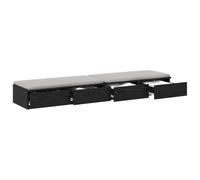 vidaXL Cajones de Cama con cajón Roble Negro 140 x 36,5 x 16,5 cm, Amplio Almacenamiento, decoración Minimalista, Unidad Moderna para el Dormitorio, cajón con función Push-to-Open