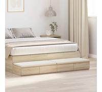 vidaXL Cajones de cama con cajón Roble Sonoma 160 x 36,5 x 16,5 cm