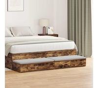 vidaXL Cajones de cama Roble ahumado 160 x 36,5 x 16,5 cm