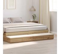 vidaXL Cajones de cama Roble artisan 200 x 36,5 x 16,5 cm