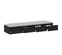vidaXL Cajones de Cama Roble Negro 120 x 36,5 x 16,5 cm | Bonito y práctico, encaja en cualquier habitación, Tres cajones grandes para tener todo en orden,