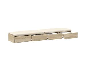 vidaXL Cajones de Cama Roble Sonoma 150 x 36,5 x 16,5 cm | El acabado de roble Sonoma le da un toque cálido a cualquier espacio, Tres cajones grandes para que organices bien tus cosas,