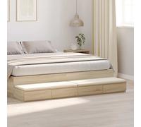 vidaXL Cajones de cama 200 x 36,5 x 16,5 cm Madera de ingeniería Multicolor Roble sonoma