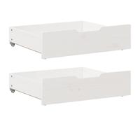 vidaXL Cajones debajo cama 2 uds madera maciza pino blanco 65x55x17 cm