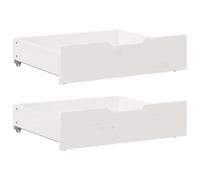 vidaXL Cajones Debajo Cama 2 uds Madera Maciza Pino Blanco 65x55x17 cm, cajón bajo Cama, Almacenamiento bajo Cama, cajón de almacenaje bajo Cama