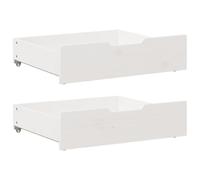 vidaXL Cajones debajo cama 2 uds madera maciza pino blanco 75x55x17 cm