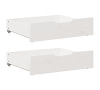vidaXL Cajones debajo cama 2 uds madera maciza pino blanco 75x55x17 cm