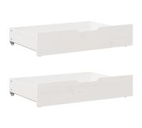 vidaXL Cajones debajo cama 2 uds madera maciza pino blanco 80x55x17 cm