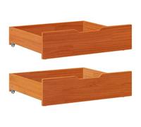 vidaXL Cajones debajo cama 2 uds madera maciza pino marrón 75x55x17 cm