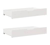 vidaXL Cajones debajo de la cama con ruedas 2 uds Madera maciza pino blanco