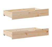 vidaXL Cajones debajo de cama con ruedas 2 uds madera maciza de pino