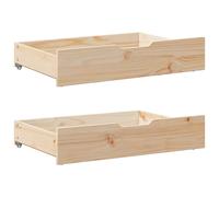 vidaXL Cajones debajo de cama con ruedas 2 uds madera maciza de pino