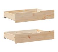 vidaXL Cajones debajo de cama con ruedas 2 uds madera maciza de pino