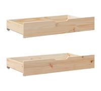 vidaXL Cajones Debajo de Cama con Ruedas 2 uds Madera Maciza de Pino, cajón bajo Cama, Almacenamiento bajo Cama, cajón de almacenaje bajo Cama