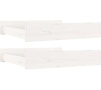 vidaXL Cajones para cama, 2 unidades, color blanco, madera maciza de pino