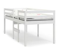 Cama Alta Blanca Madera Maciza Pino 80x200 Cm Vidaxl