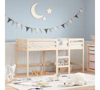 vidaXL Cama alta de niños con escalera madera maciza pino 90x190 cm