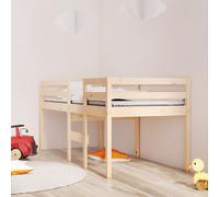vidaXL Cama alta madera maciza de pino 90x190 cm