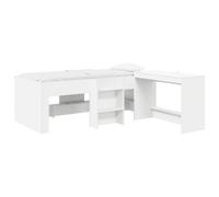 vidaXL Cama alta para niños con escritorio 2 uds. 80 x 200 cm Multicolor Blanco