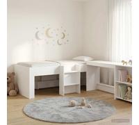 vidaXL Cama alta para niños con escritorio 2 uds. 80 x 200 cm Multicolor Blanco