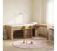 vidaXL Cama alta para niños con escritorio Roble Artisan 90 x 190 cm Multicolor 2 uds