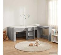 vidaXL Cama alta para niños con escritorio, 2 uds. 90 x 190 cm Multicolor Sonoma Gris