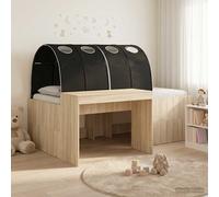vidaXL Cama alta para niños con escritorio 90 x 190 cm 3 uds. Multicolor (Roble Sonoma y negro)