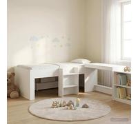 vidaXL Cama alta para niños con escritorio Blanco 75 x 190 cm