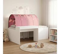 vidaXL Cama alta para niños con escritorio Blanco y Rosa