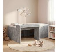 vidaXL Cama alta para niños con escritorio Gris Hormigón 80 x 200 cm
