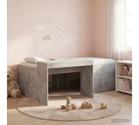 vidaXL Cama alta para niños con escritorio Gris Hormigón 90 x 200 cm
