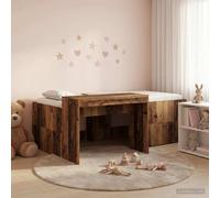 vidaXL Cama alta para niños con escritorio Madera envejecida