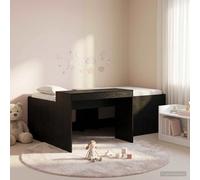 vidaXL Cama alta para niños con escritorio Negro 98.5 x 200 cm