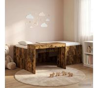 vidaXL Cama alta para niños con escritorio Roble Ahumado 98.5 x 200 cm