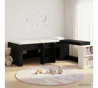 vidaXL Cama alta para niños con escritorio 2 uds. 80 x 200 cm Multicolor Roble Negro