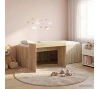 vidaXL Cama alta para niños con escritorio Roble Sonoma 98.5 x 200 cm